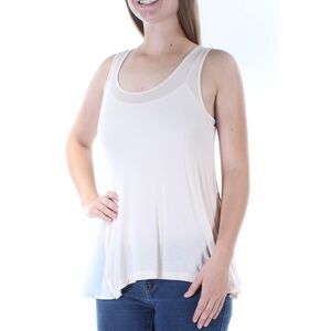 HEARTS AND HIPS Womens Ivory Sleeveless Scoop Neck Handkerchief Top Size: S